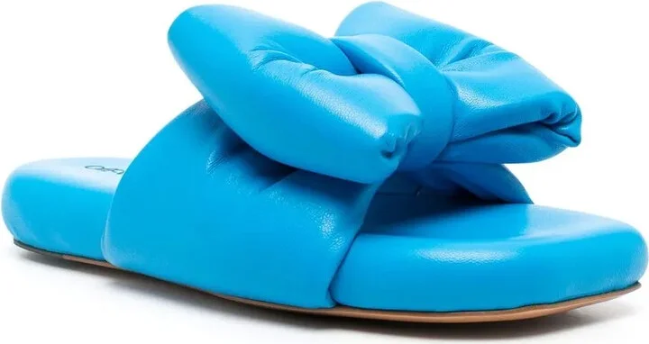 Bow-Detail Leather Sandals - Image 2