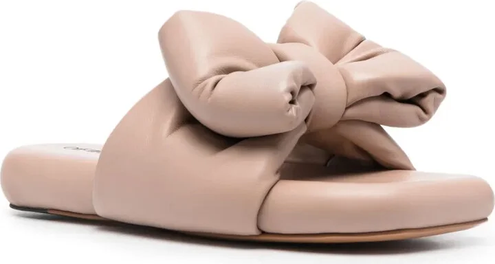 Bow-Detail Leather Sandals - Image 2