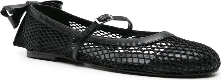 Bow-Detail Mesh Ballerina Shoes - Image 2