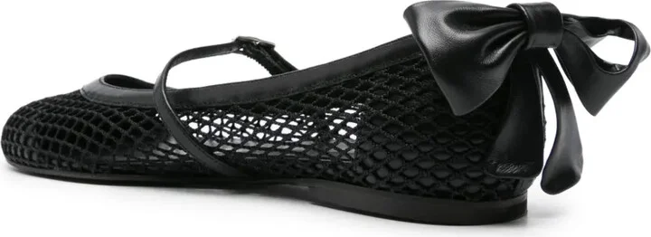 Bow-Detail Mesh Ballerina Shoes - Image 3
