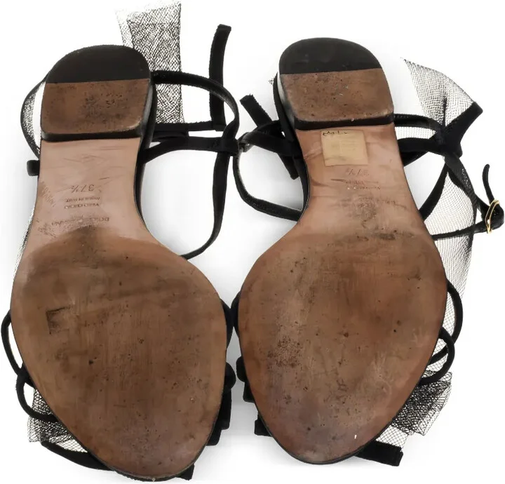 Bow-Detail Mesh Flat Sandals - Image 3