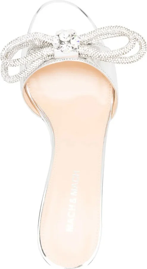 Bow-Detail Metallic Sandals - Image 4