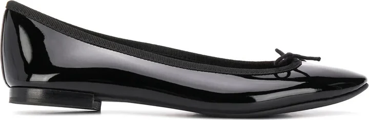 Bow Detail Patent Ballerina Shoes