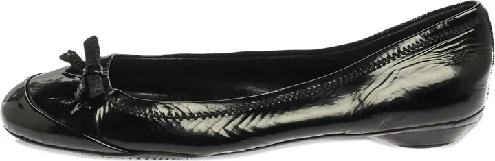 Bow-Detail Patent-Leather Ballet Flats