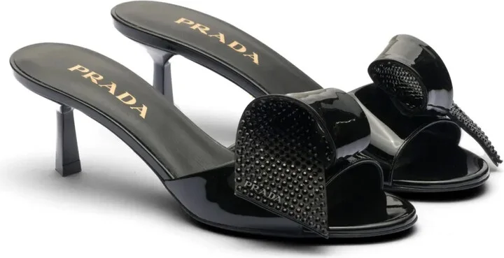 Bow-Detail Patent-Leather Sandals - Image 2