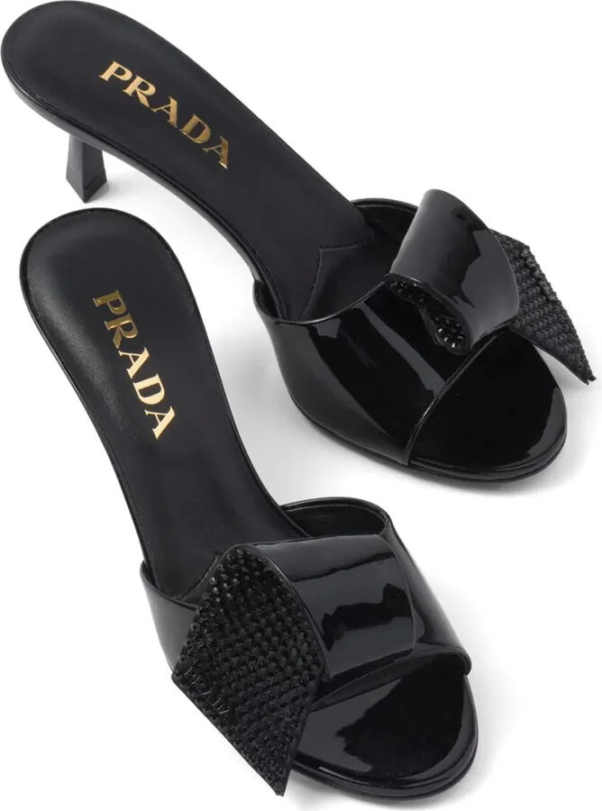 Bow-Detail Patent-Leather Sandals - Image 4