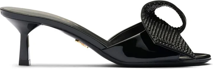 Bow-Detail Patent-Leather Sandals