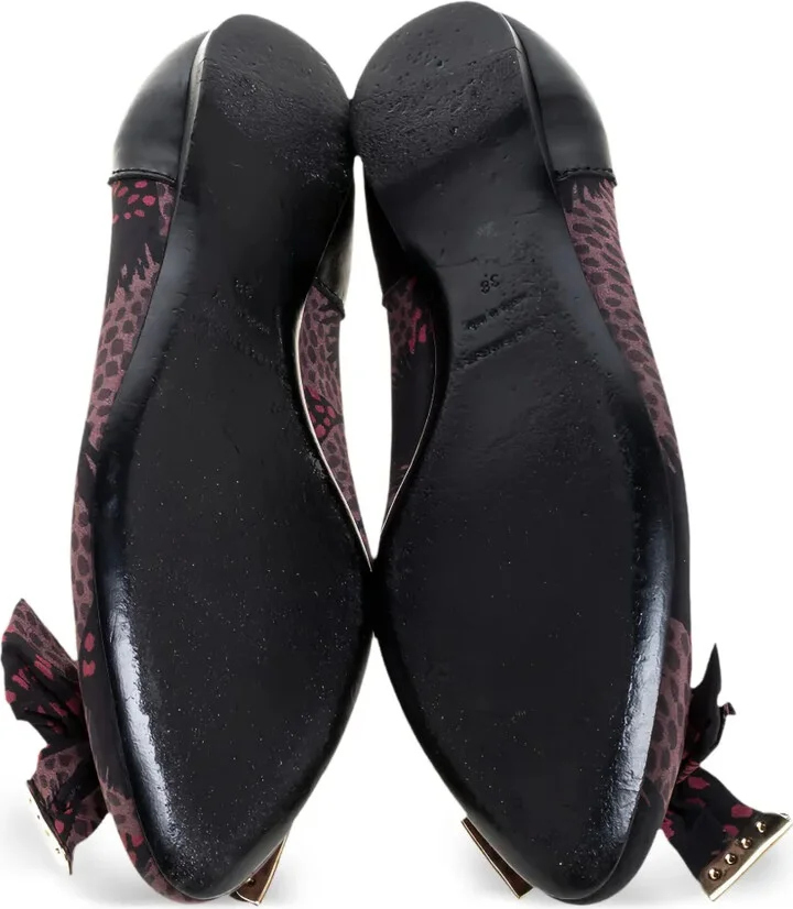 Bow-Detail Pattern Ballet Flats - Image 4