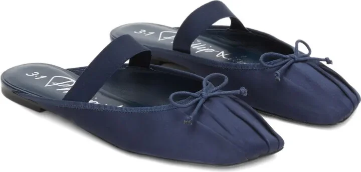 Bow-Detail Pleated Mules - Image 2
