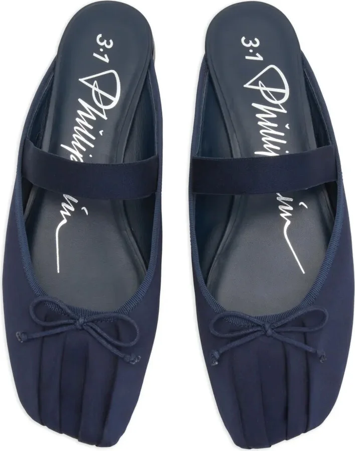 Bow-Detail Pleated Mules - Image 4