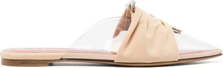Bow-Detail Pointed Mules