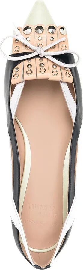 Bow-Detail Pointed-Toe Ballerina Shoes - Image 4
