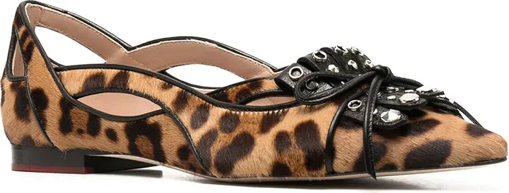 Bow-Detail Pointed-Toe Ballerina Shoes - Image 2