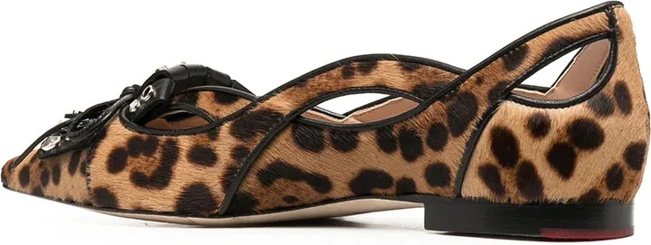 Bow-Detail Pointed-Toe Ballerina Shoes - Image 3