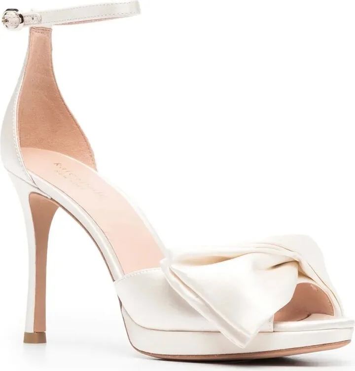 Bow-Detail Satin Sandals - Image 2