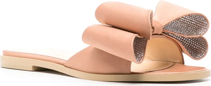 Bow-Detail Satin Slides - Image 2