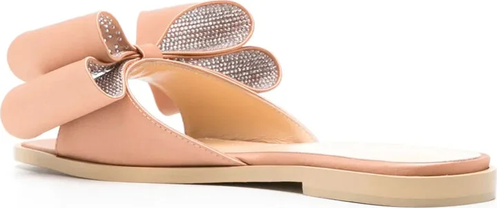Bow-Detail Satin Slides - Image 3