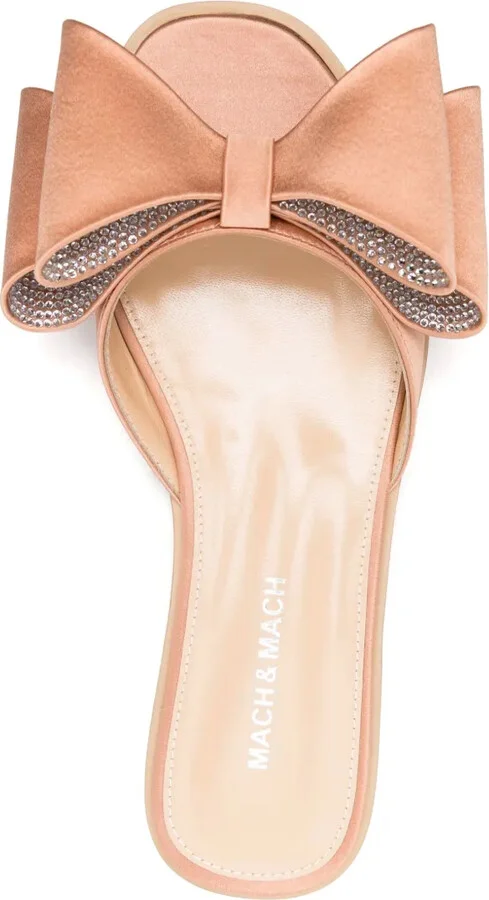 Bow-Detail Satin Slides - Image 4