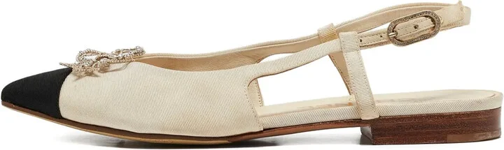 Bow-Detail Slingback Flats