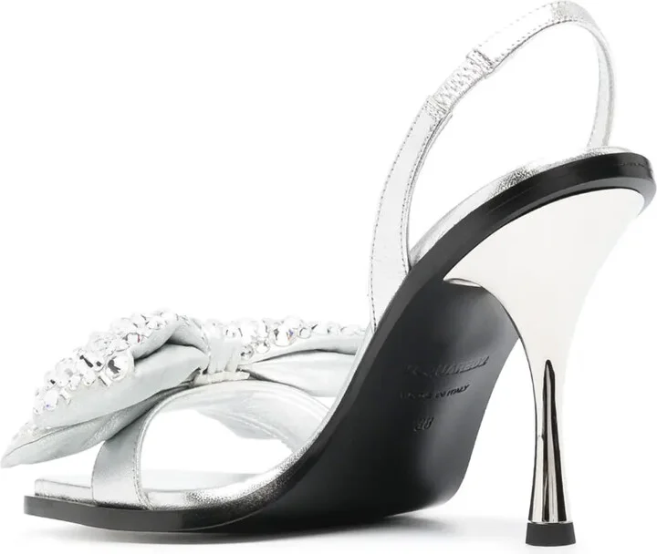 Bow-Detail Sqaure-Toe Sandals - Image 3