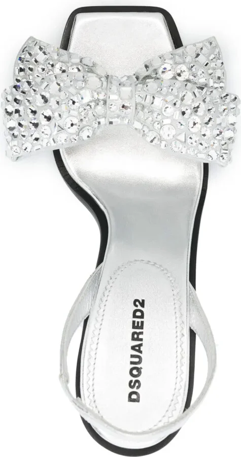 Bow-Detail Sqaure-Toe Sandals - Image 4