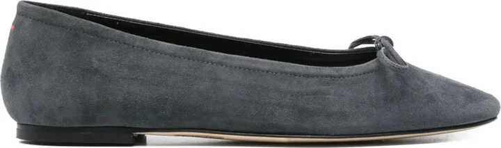Bow-Detail Square-Toe Flats