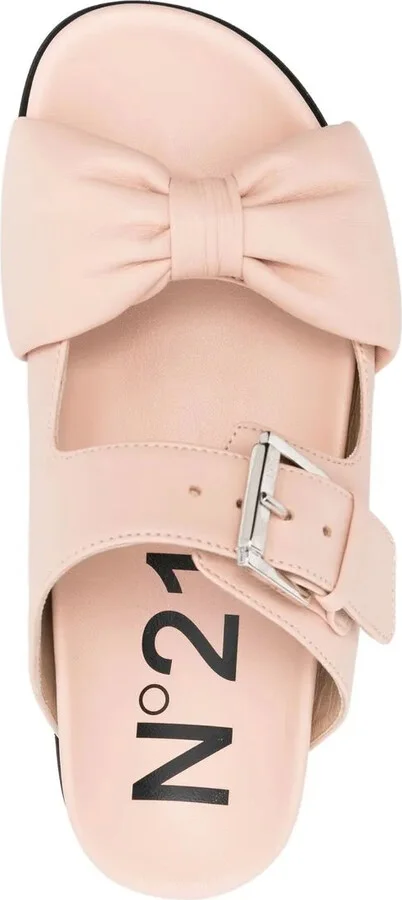Bow Detail Strappy Slides - Image 4