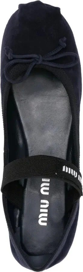 Bow-Detail Suede Ballerina Shoes - Image 4