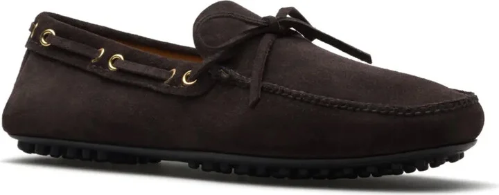 Bow-Detail Suede Driving Shoes - Image 2
