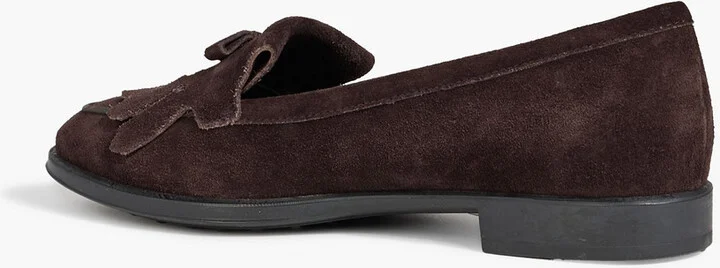 Bow-detailed fringed suede loafers - Image 3