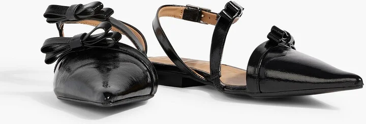 Bow-detailed glossed point-toe flats - Image 2