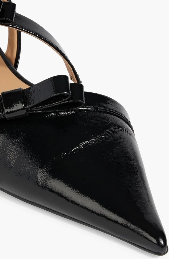 Bow-detailed glossed point-toe flats - Image 4