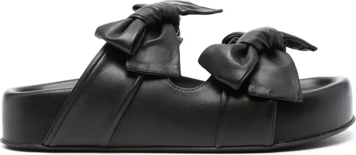 Bow-Detailed Nappa Slides