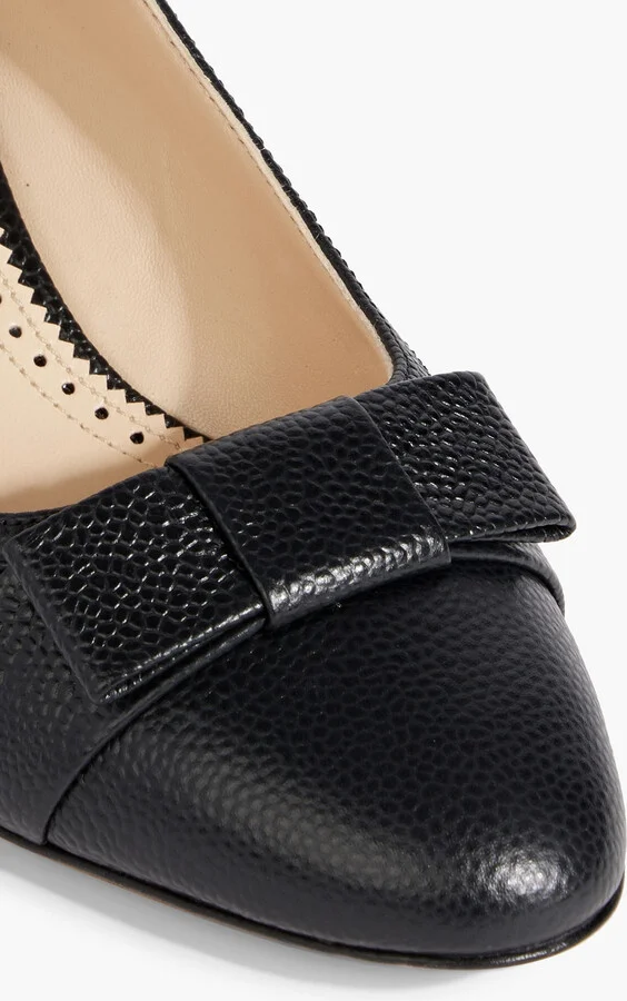 Bow-detailed pebbled-leather pumps - Image 4