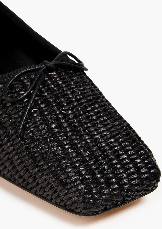 Bow-detailed raffia ballet flats - Image 4