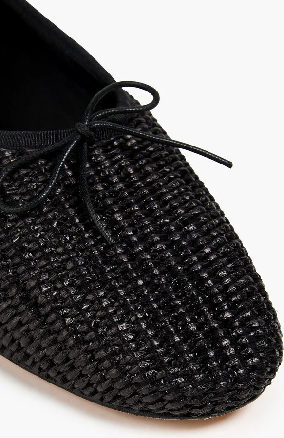 Bow-detailed raffia ballet flats - Image 4