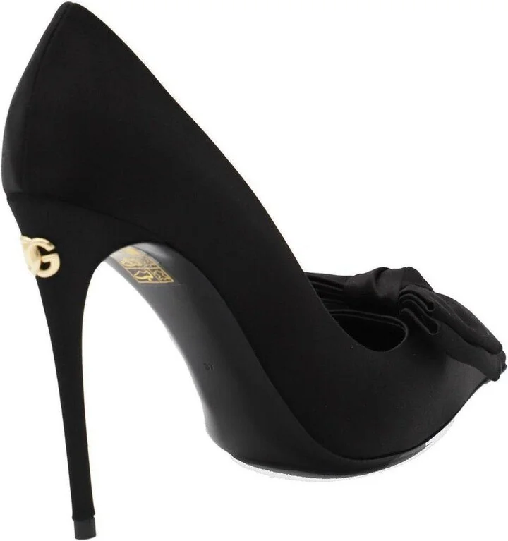Bow Detailed Satin Pumps - Image 2