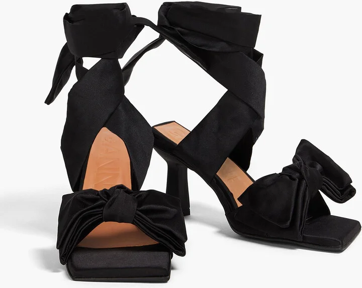 Bow-detailed satin-twill sandals - Image 2