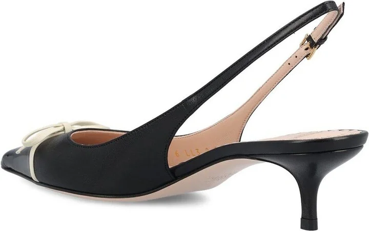 Bow Detailed Slingback Pumps - Image 3