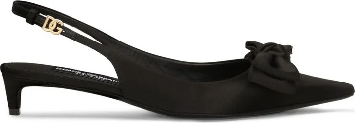 Bow-Detailed Slingback Pumps