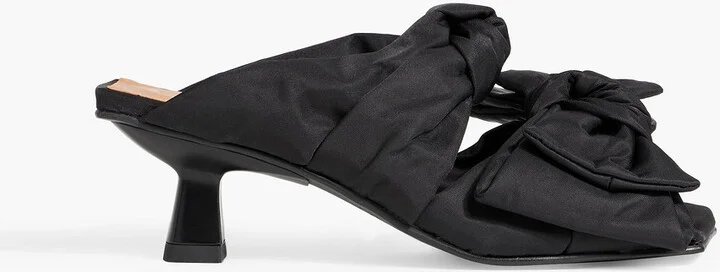 Bow-detailed taffeta mules