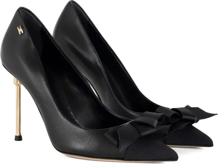 Bow-Details Leather Pumps - Image 2