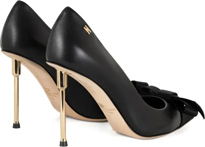Bow-Details Leather Pumps - Image 4