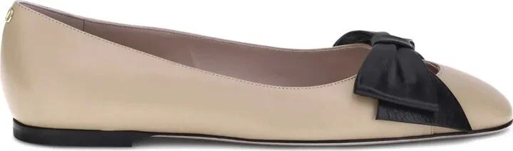 Bow-Embellished Ballet Flats