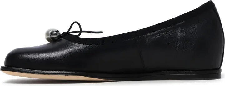 Bow-Embellished Leather Ballerina Shoes - Image 5