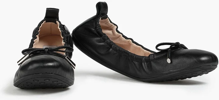 Bow-embellished leather ballet flats - Image 2