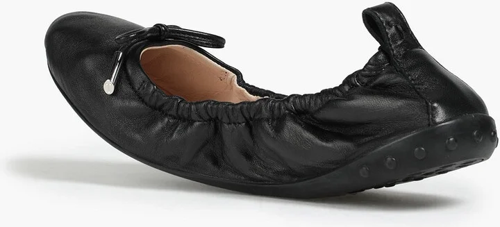 Bow-embellished leather ballet flats - Image 3