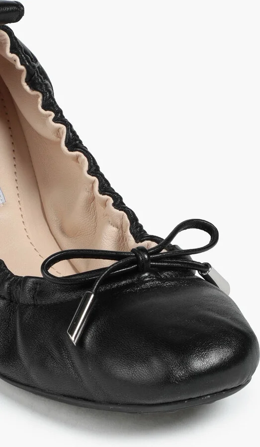 Bow-embellished leather ballet flats - Image 4