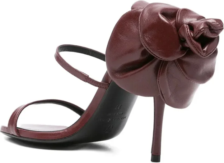 Bow-Embellished Leather Sandals - Image 3