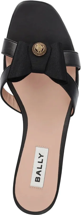 Bow-Embellished Leather Slides - Image 4